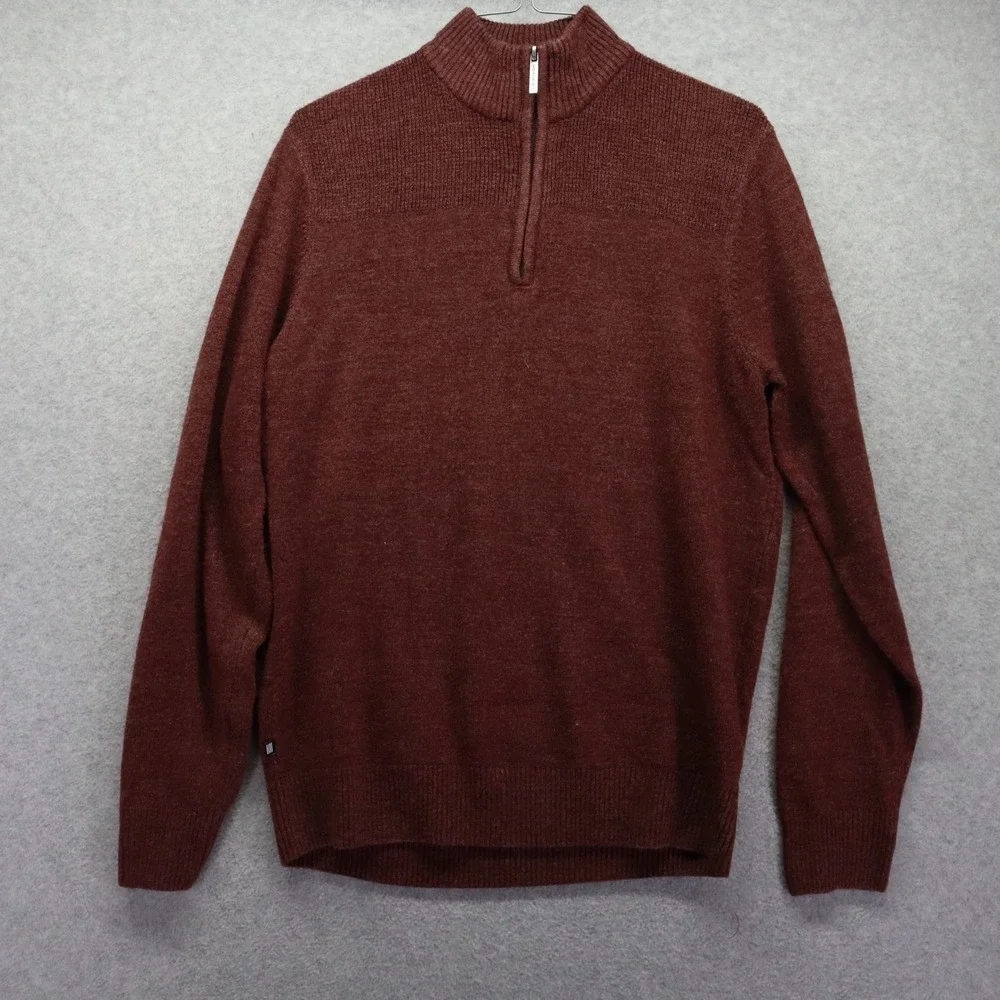 Geoffrey Beene Sweater Mens Small 1/4 Zip Pullover‎ Knit Mock Neck Long Sleeve